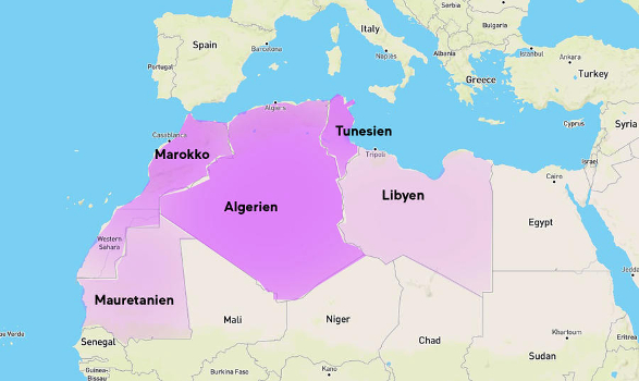 Nordafrika Karte